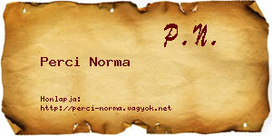 Perci Norma névjegykártya